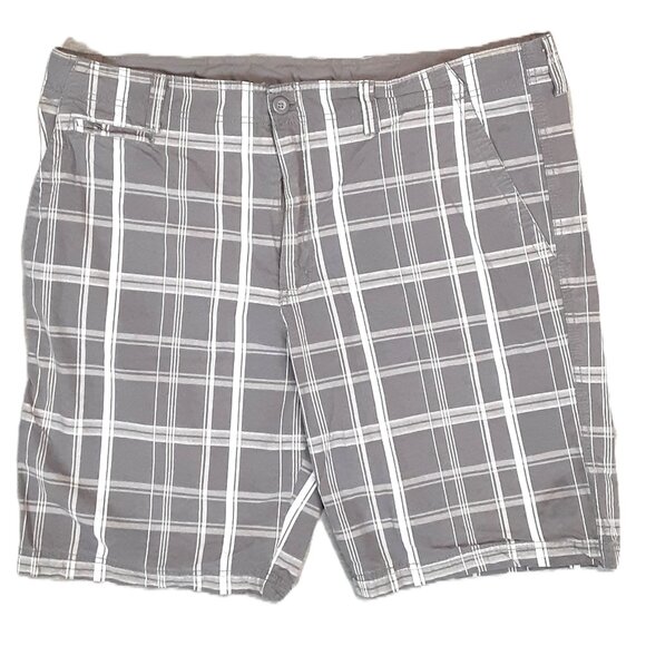 Faded Glory Men's Bermuda Shorts Size 42 Grey Plaid Pockets, Zip/Button closure - Picture 1 of 6